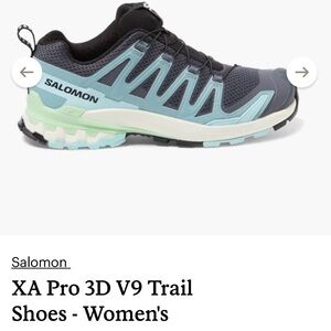 Salomon Black and Light Green Trail Shoes